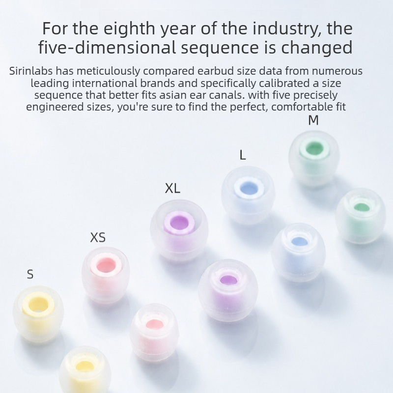 Silicone Ear Tip Replacement - 5 Paar SIRINLABS für MOUSSE Silikon-Ohrstöpsel,