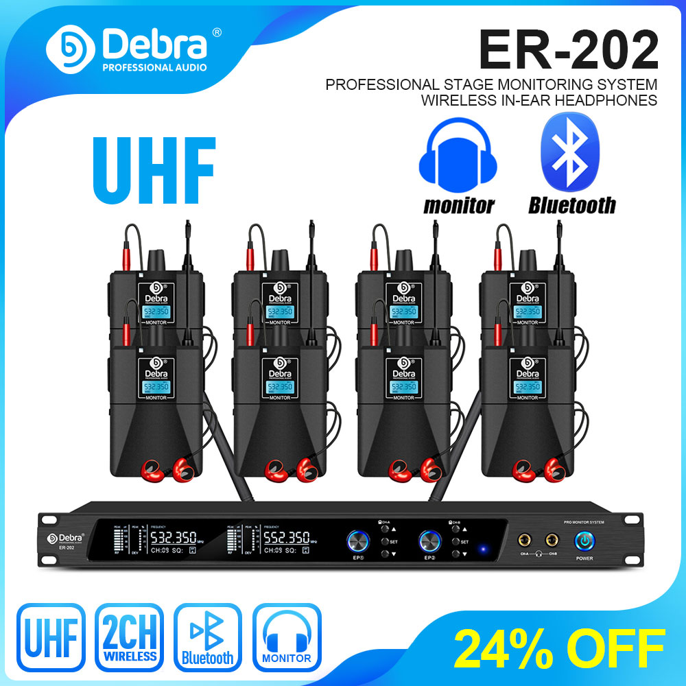 In Ear Monitor Iem - Debra UHF IEM ER-202 Drahtloses In-Ear-Monitor-System