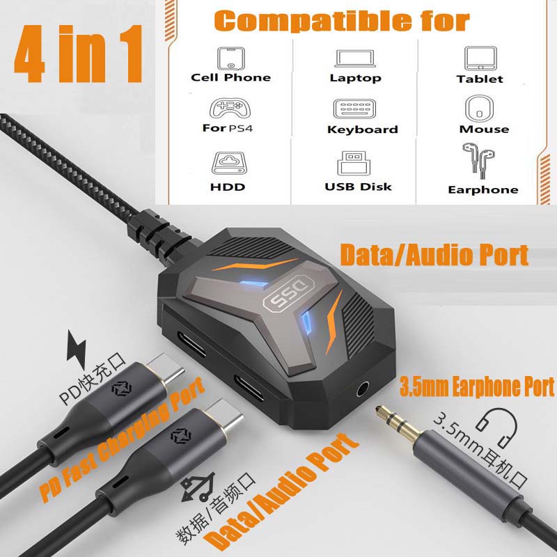 Usb C Earphone - Typ-C-Splitter USB-C auf 3,5mm Stereo-Klinkenstecker Kabeladapter