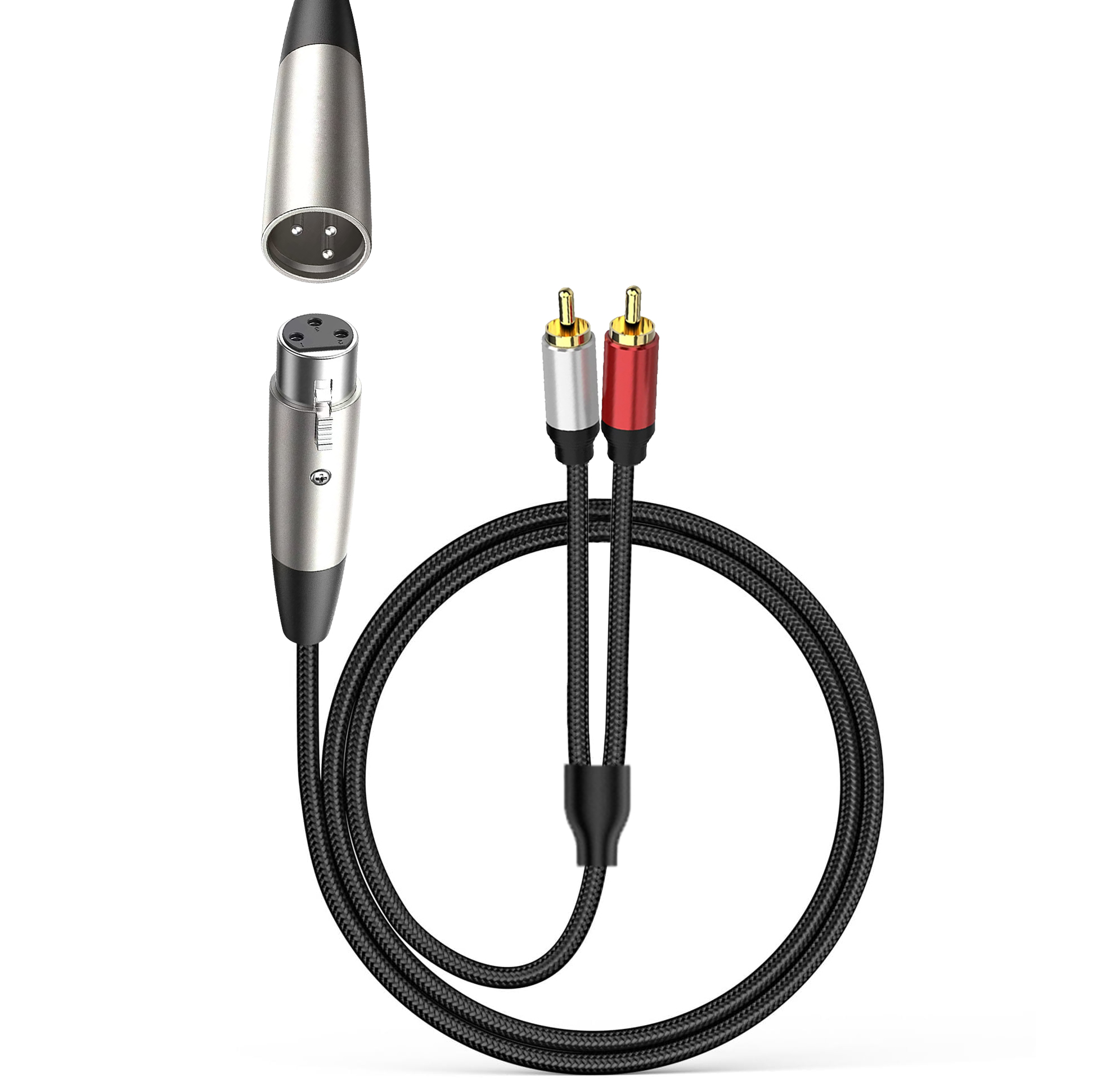 Audio Splitter Y - XLR 3Pin Stecker/Buchse auf 2RCA Y