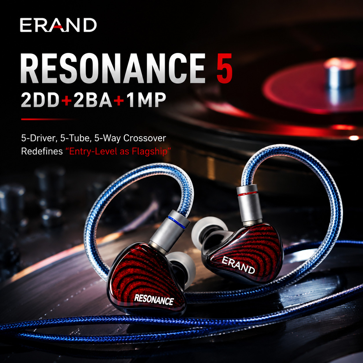 ERAND RESONANCE 5 RED 2DD+2BA+ – In Ear Monitor Iem Bewertung und Preis
