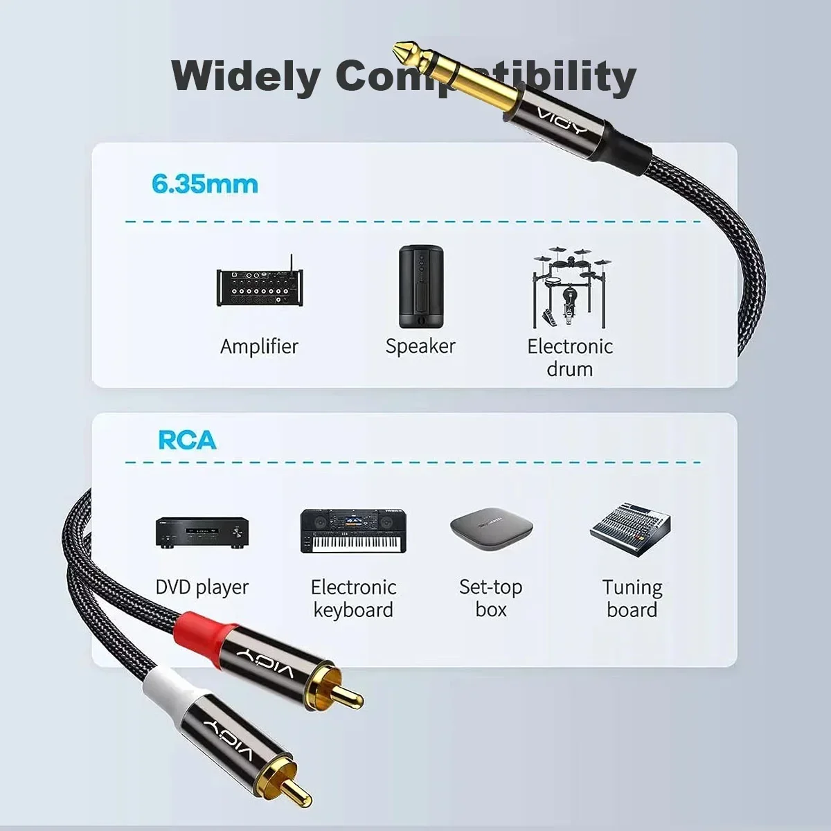 6,35mm Auf 2RCA Kabel 1/4 Zoll – Audio Splitter Y Bewertung und Preis