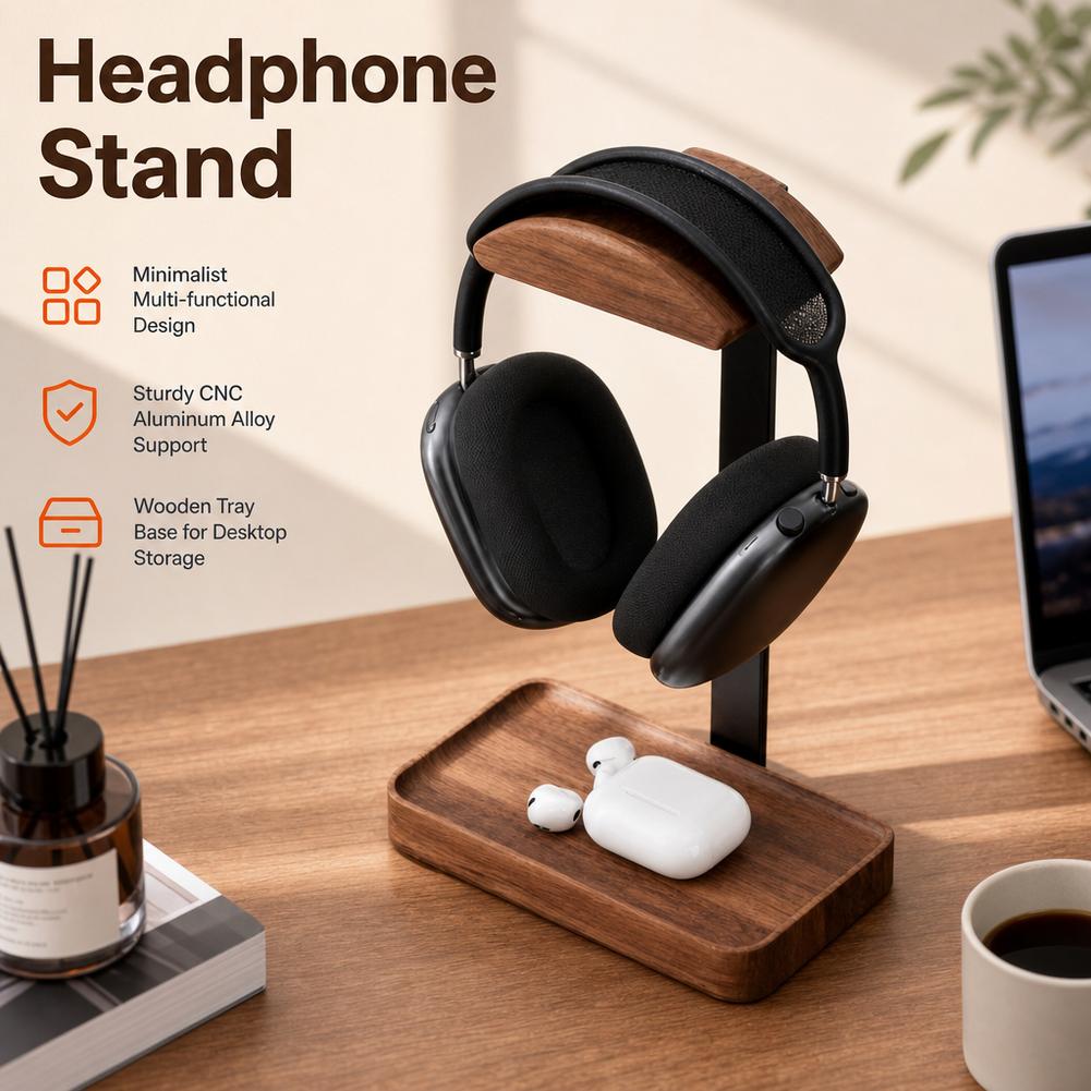 Walnuss-Kopfhörerständer zur A – Headphone Stand Desk Bewertung und Preis